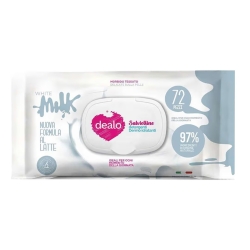 Dealo White Milk - 72 Salviettine Detergenti Dermo Idratanti