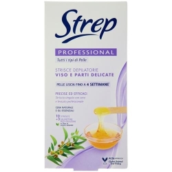 Professional - Strisce Depilatorie Viso E Parti Delicate - 10 Strisce + 3 Salviette Post-Epilazione