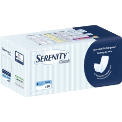 Serenity Classic - 30 Pannoloni Assorbenti Rettangolari Con Barriere Per Incontinenza Plus