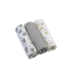 Set 3 Mussole in garza Grigio 70x70 cm