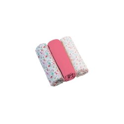 Set 3 Mussole in garza Rosa 70x70 cm