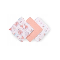 Set 3 Mussole in Garza Rosa 70x70 cm