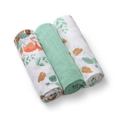 Set di 3 Mussole In Garza Verde 70x70 cm