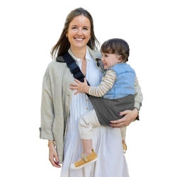 Catch - Marsupio Laterale Portabebè Ergonomico Leggero in Cotone da 9 a 48 Mesi fino a 22 kg - Grigio
