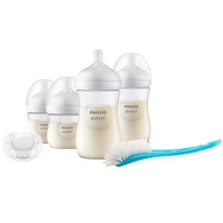 Avent Natural Response - Set Regalo con 4 biberon scovolino e succhietto ortodontico 0-6 m