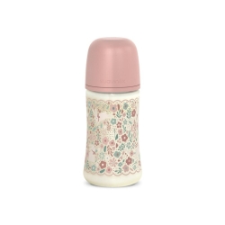Suavinex wonderland - biberon con Tettina in Silicone Flusso Medio - 270 ml Liberty Rosa