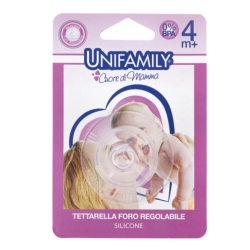 Unifamily Tettarella in Silicone Foro Regolabile 4 Mesi +