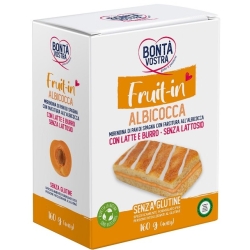Fruit-in Albicocca - merendina di pan di spagna con farcitura all'albicocca senza glutine 4 x 160 gr