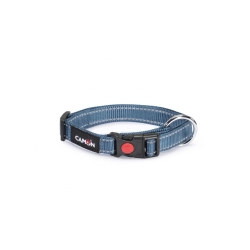 Low Tension - Collare per Cani con Cuciture Reflex Resistente Blu 25 mm x 42-68 cm