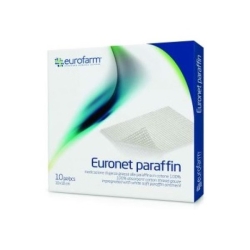 Euronet Paraffin - Medicazione Sterile per Ferite, Ustioni e Ulcere 10 Pezzi 10x10 cm