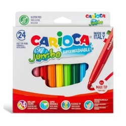 Jumbo - 6 confezioni da 24 pennarelli lavabili a punta larga
