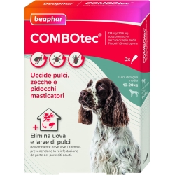 Combotec - 3 Pipette Trattamento Antiparassitario contro Pulci Zecche e Pidocchi Masticatori per Cani 10-20 Kg