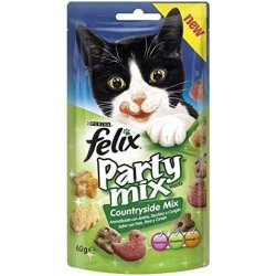 PURINA Felix Party Mix Countryside Mix Anatra-Tacchino-Coniglio - Snack per gatti 60 gr