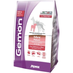 Gemon Dog Mini Adult Salmone e Riso - Alimento completo per cani adulti di taglia mini 3 Kg