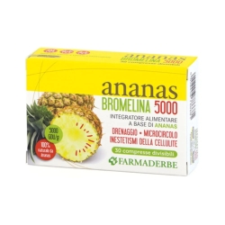 Ananas Bromelina 5000 - Integratore Per La digestione, Il Drenaggio Dei Liquidi E Il Microcircolo 30 Compresse