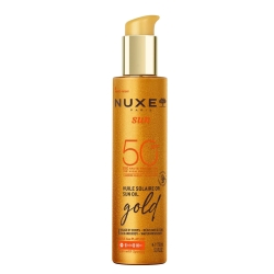 Nuxe Crema Solare 50 Spf Olio Dorato per Viso E Corpo Anti-Età Finish Luminoso 150 ml
