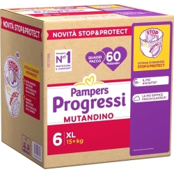 Pampers Progressi Mutandino - 60 Pannolini Taglia 6 XL (15 più Kg)