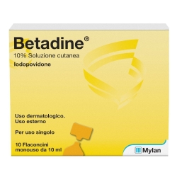 Betadine 10% soluzione cutanea - 10 flaconcini disinfettanti