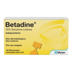 Betadine 10% Soluzione Cutanea - 10 Flaconcini Monouso Da 5 ml
