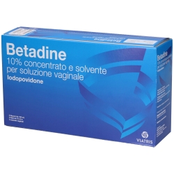 betadine 10% Concentrato Per Soluzione Vaginale - disinfettante 5 flaconi + 5 fialette + 5 cannule