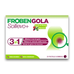 Froben Gola Sollievo+ Frutti di bosco e mentolo - Trattamento per le infiammazioni del cavo orale 20 pastiglie