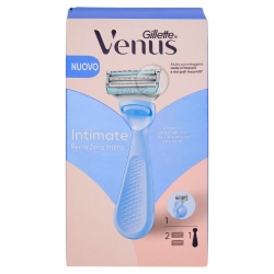 VENUS Intimate - Rasoio donna per zone intime e pelli sensibili, con manico ergonomico, 1 Manico + 2 Lamette