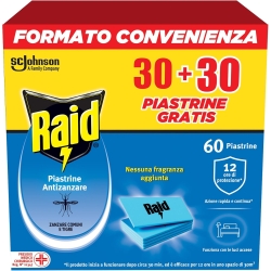 Piastrine Antizanzare - 60 Ricariche per Zanzare Comuni e Tigre, Protezione Prolungata 12 Ore
