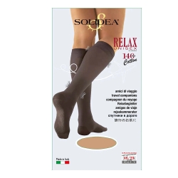 Solidea Relax unisex- gambaletti Cotton 140 den( 18-23 Mmhg )Compressione Forte Taglia S Natur
