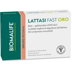 Biomalife Lattasi Fast Oro 40 Compresse - Integratore Per La Digestione Del Lattosio
