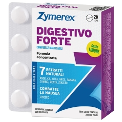 Zymerex Digestivo Forte Limone 20 Compresse - Integratore per la digestione, l'acidità gastrica e i gas intestinali