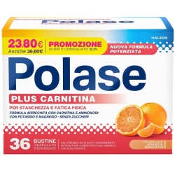 Polase Plus Carnitina 36 Bustine Gusto Arancia e Mandarino - Integratore per la stanchezza e la fatica Promo