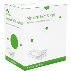 Mepore Film & Pad - 5 Medicazioni Adesive Trasparenti 5x7 cm