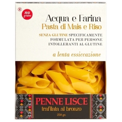 Nutri-tè Acqua e farina - penne lisce di mais e riso senza glutine 250 gr