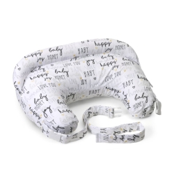 Boppy Deluxe Hello Baby - Cuscino Allattamento Grigio e bianco