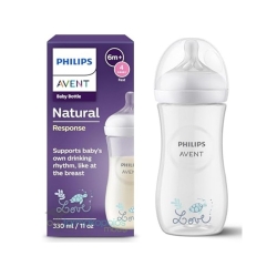 Avent Natural Response 6 M+ Biberon flusso fast con scritta Love 330 ml