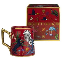 Jungle Corallo - Tazza in ceramica pregiata decorata a mano