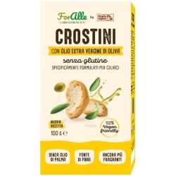 Crostini - Snack senza glutine con olio extravergine d'oliva e fonte di fibre 100 gr