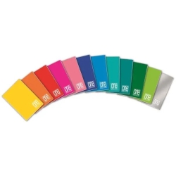 One Color - 10 Quaderni Monocolore Rigatura Quadrata 10 mm 20 Fogli 80 gr