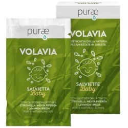 Purae Volavia - 12 salviette baby ad azione repellente (Confezione Danneggiata)