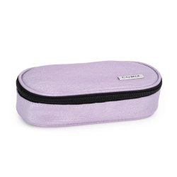 Lurex - Astuccio Ovale Organizzato per Bambini e Ragazzi 22x5Hx7 cm Lilla