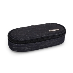 Lurex - Astuccio Ovale Organizzato per Bambini e Ragazzi 22x5Hx7 cm Nero