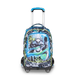 Sj Gang Glace Panther Boy - Trolley Zaino Scomponibile 8 Ruote per Scuola 34 Litri