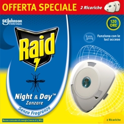 Night & Day - Dispositivo Elettrico contro le zanzare con 2 Ricariche