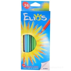 Elios - 10 confezioni da 24 pastelli colarati con temperamatite
