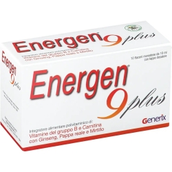 Energen 9 Plus 10 Flaconcini 10 ml - Integratore Energetico Con Vitamine Del Gruppo B