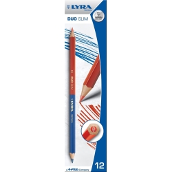 Duo Slim - 12 Matitoni bicolore rosso-blu