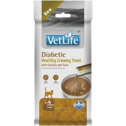Vet life Diabetic Cat Cream Pollo e Tonno - Alimento cremoso per gatti diabetici 60 gr