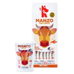 Manzo con Carote - Alimento completo per cani di tutte le taglie 14 bustine da 400 gr