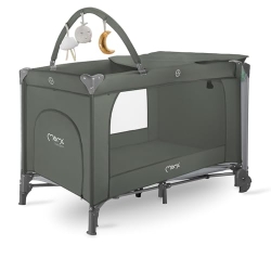 Belove Plus - Culla Lettino da Campeggio 2 in 1 Pieghevole Doppia Altezza con Materasso Fasciatoio e Arco Giochi Green