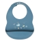 Bavaglino in Silicone con Tasca Regolabile Lavabile Colore Blu